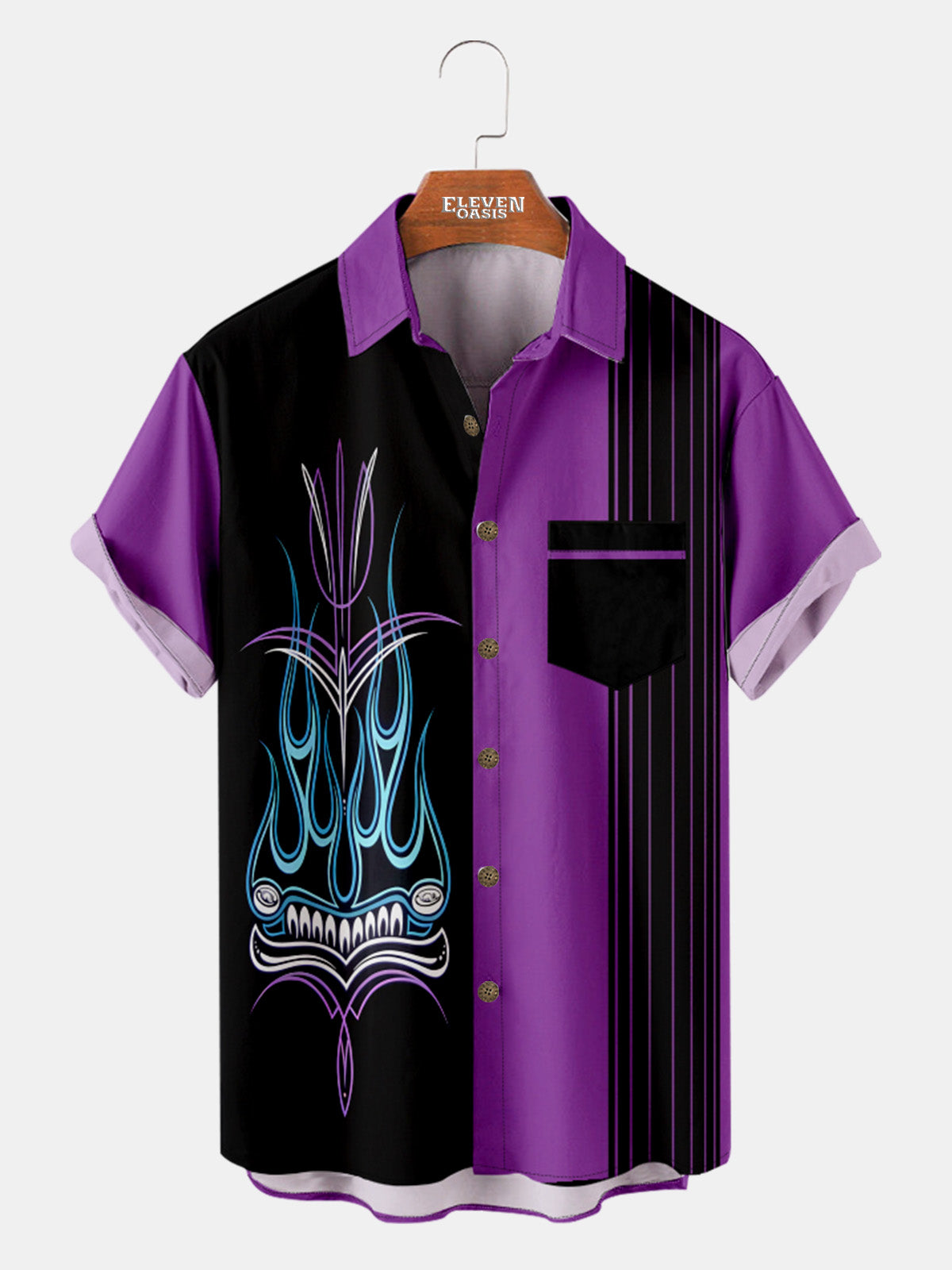Men's Automotive Stripe Short Sleeve Shirt ElevenOasis