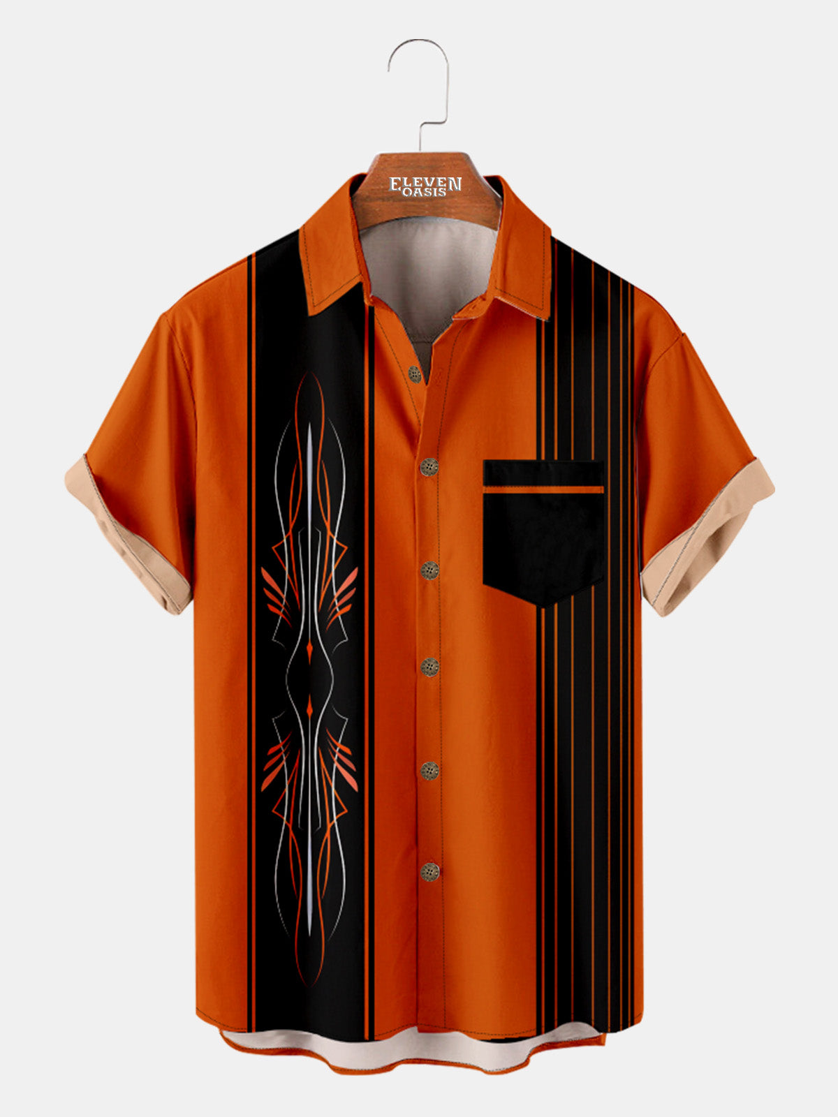 Men's Automotive Stripe Short Sleeve Shirt ElevenOasis
