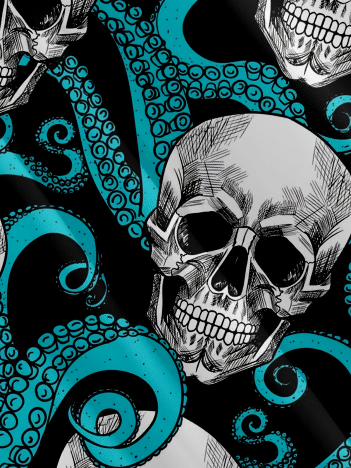 Men's Skull and Octopus Short Sleeve Shirt Eleven Oasis