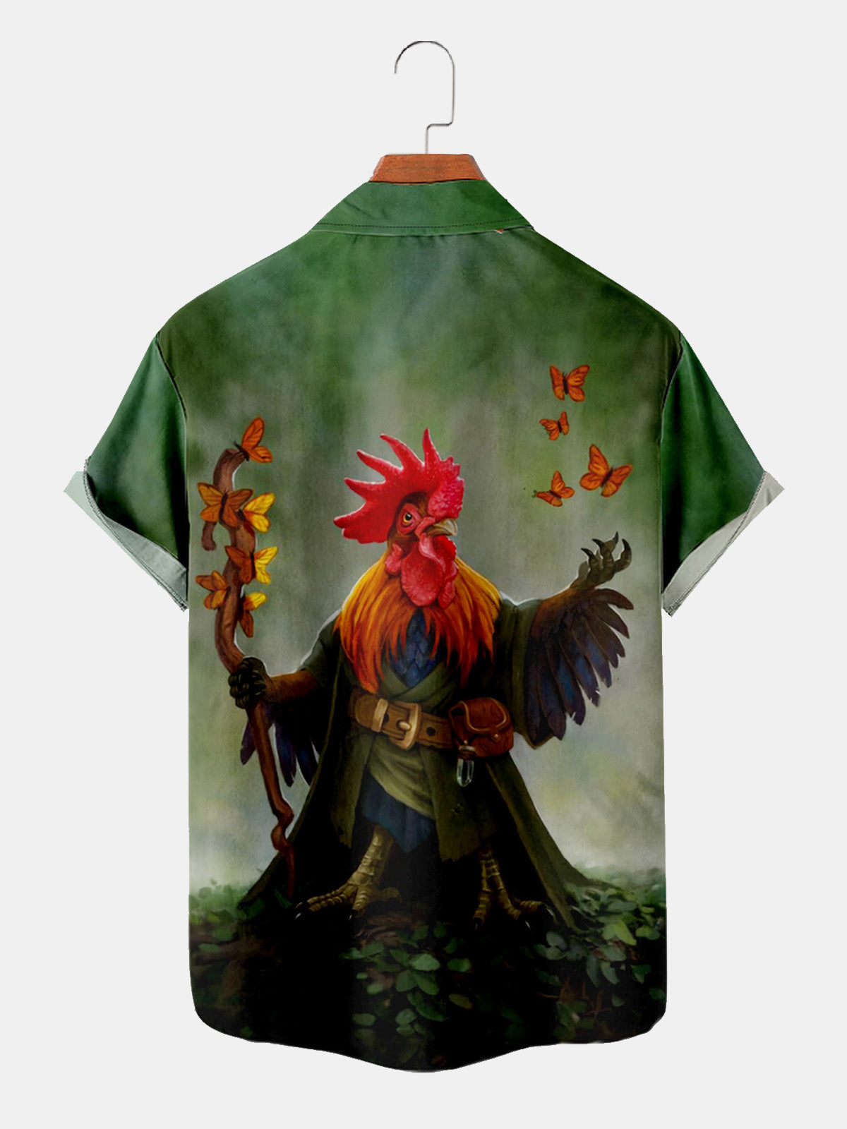 Men's Rooster Wizard Fantasy Short Sleeve Shirt Eleven Oasis