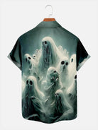 Men's Haunted Spirits Halloween Short Sleeve Shirt ElevenOasis