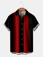 Tall Men's Ombre Bowling Short Sleeve Shirt ElevenOasis