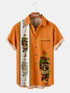 Tall Men's Tropical Tiki Totem Short Sleeve Shirt ElevenOasis