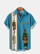 Tall Men's Tropical Tiki Totem Short Sleeve Shirt ElevenOasis