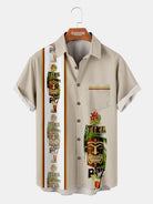 Tall Men's Tropical Tiki Totem Short Sleeve Shirt ElevenOasis