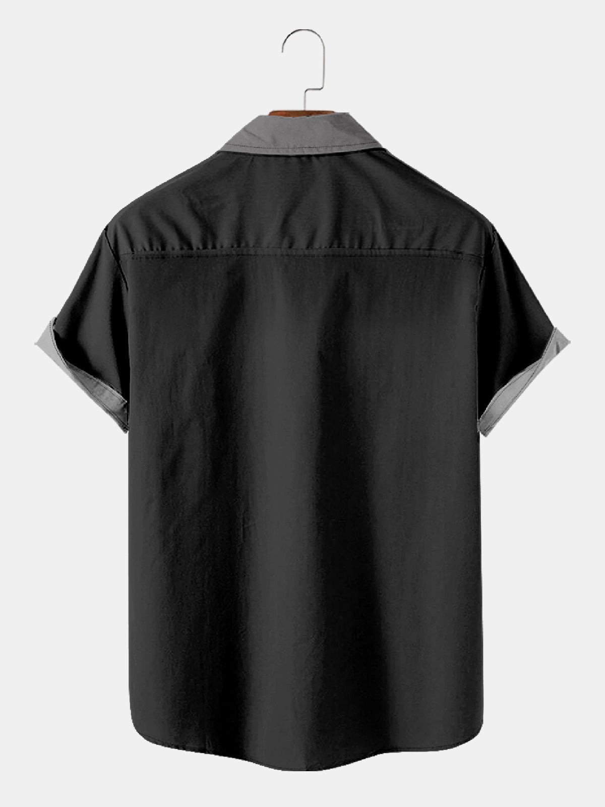 Men's Classic Bowling Panel Short Sleeve Shirt ElevenOasis
