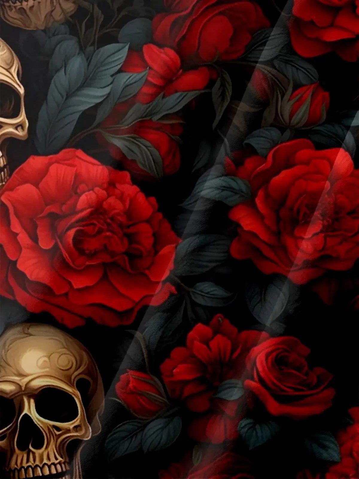 Men's Skulls and Roses Short Sleeve Shirt ElevenOasis