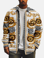 Men's Baroque Chain Pattern Long Sleeve Shirt Eleven Oasis