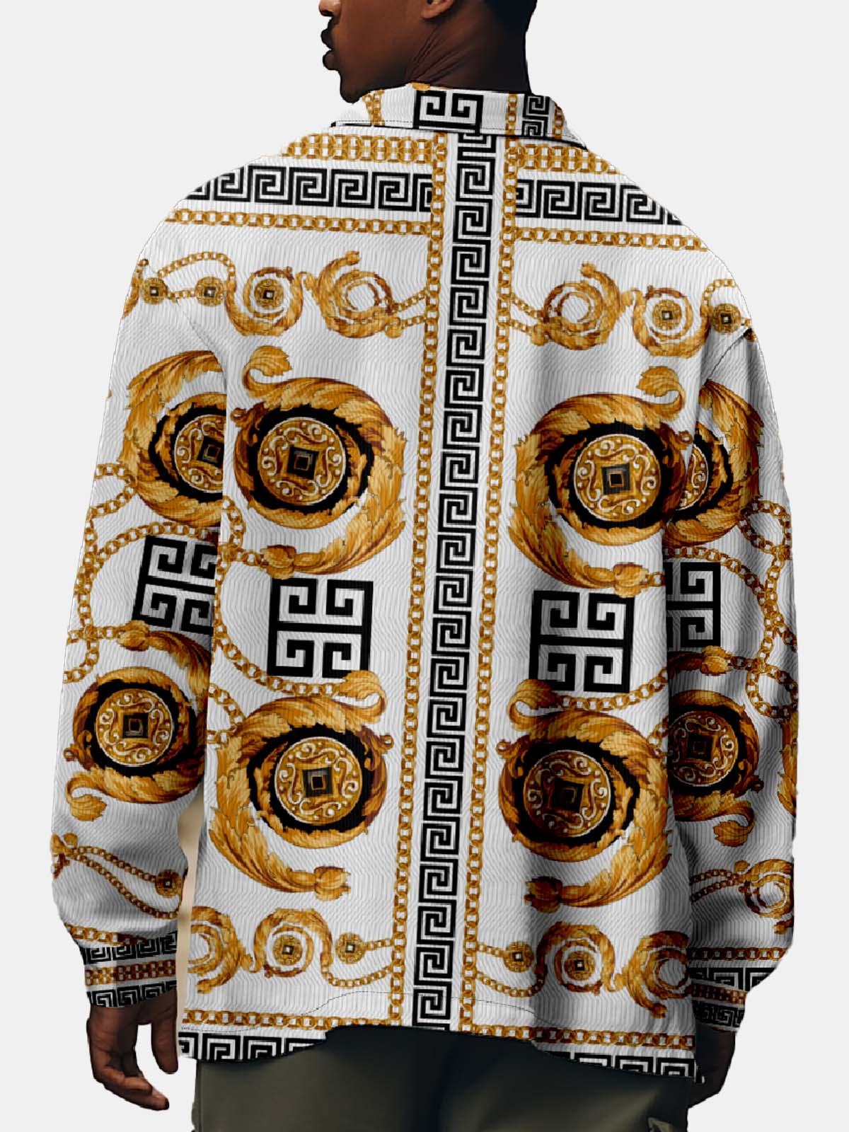 Men's Baroque Chain Pattern Long Sleeve Shirt Eleven Oasis
