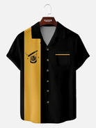 Men's Rockabilly Skull Button Down Halloween Short Sleeve Shirt ElevenOasis