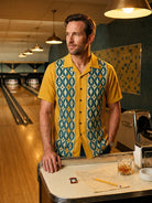 Men's Mid-Century Atomic Diamond Short Sleeve Shirt Eleven Oasis