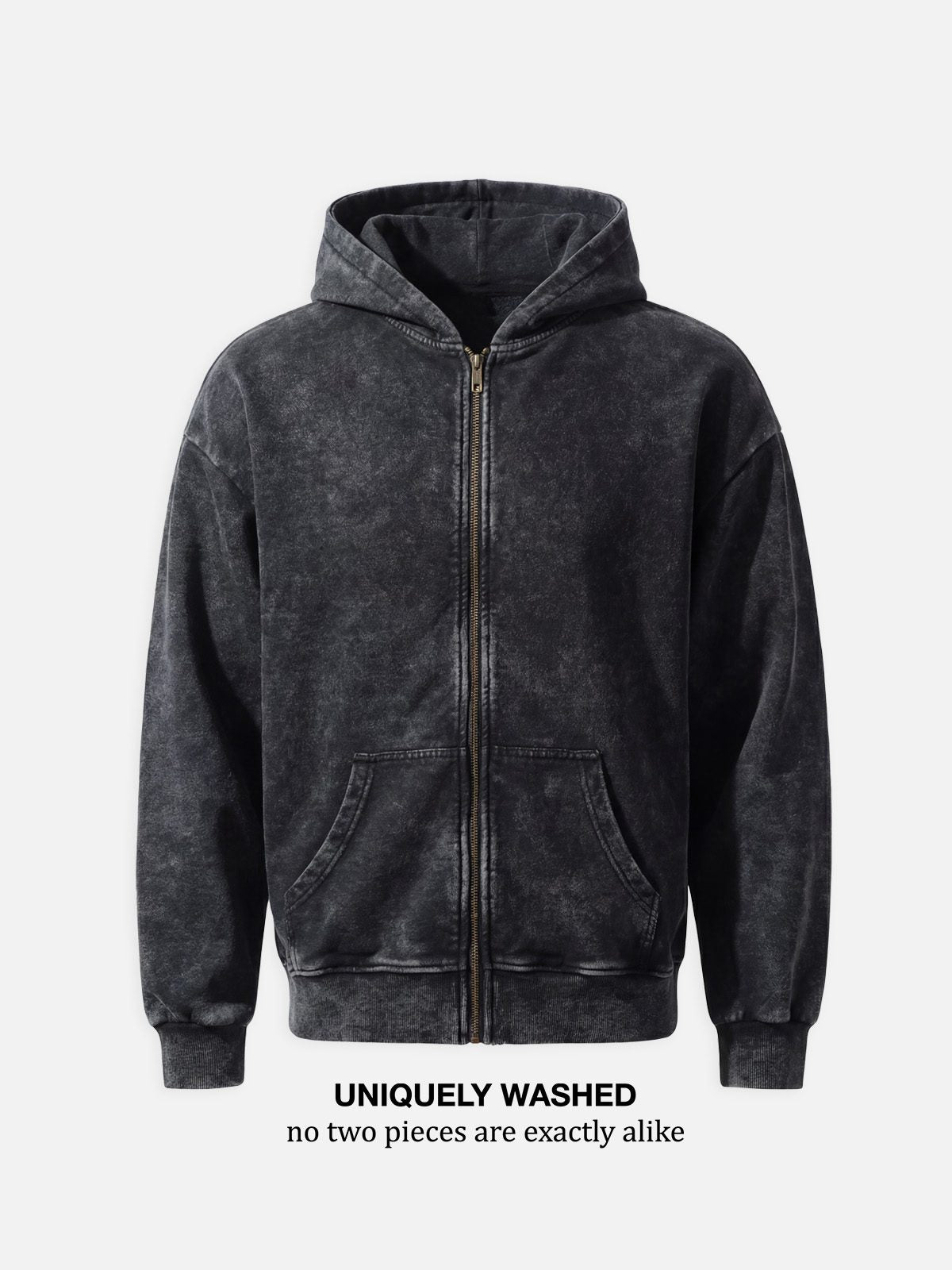Men's Vintage Washed Zip-Up Hoodie ElevenOasis
