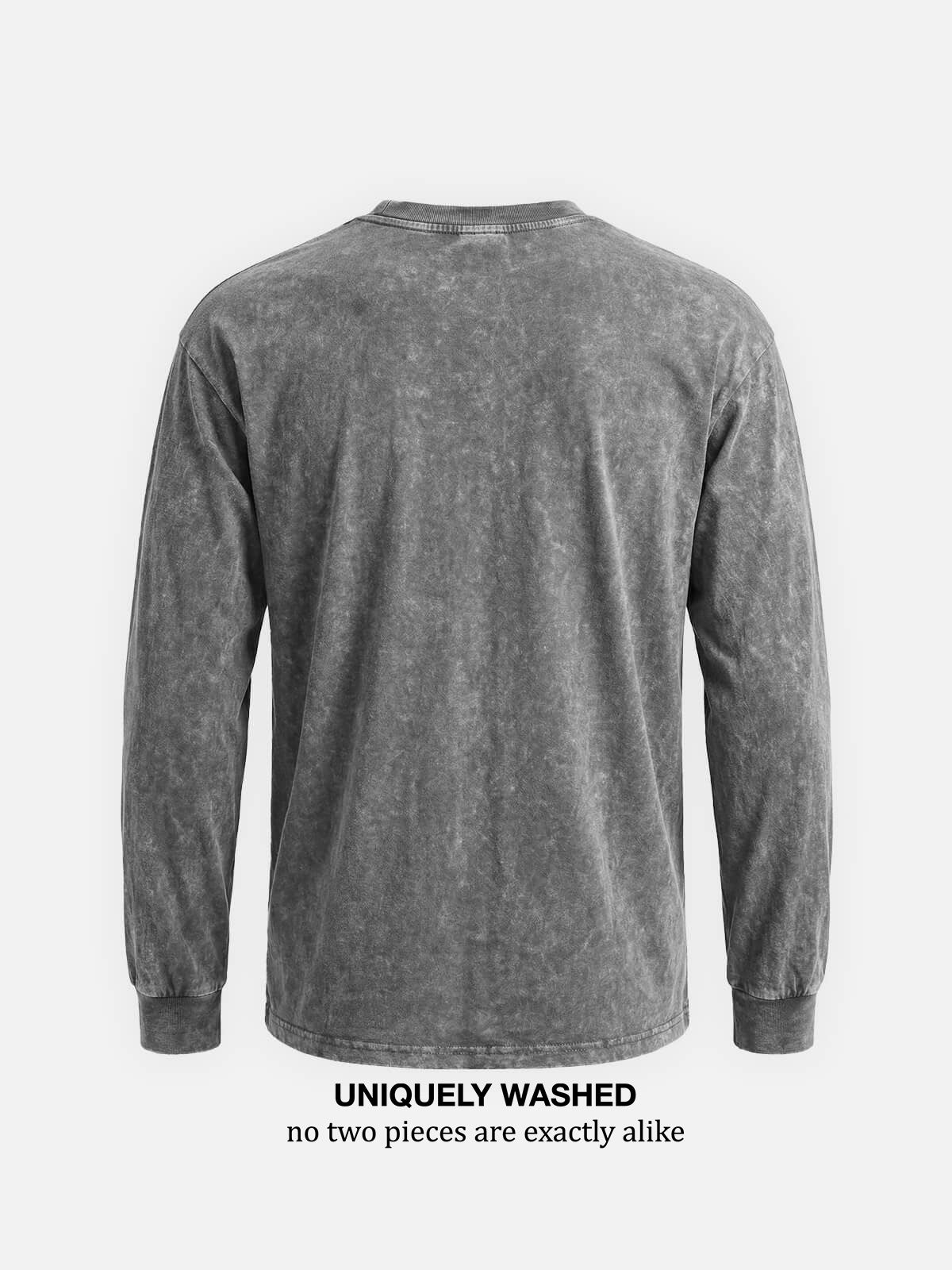 Men's Vintage Wash Long Sleeve T-shirt ElevenOasis