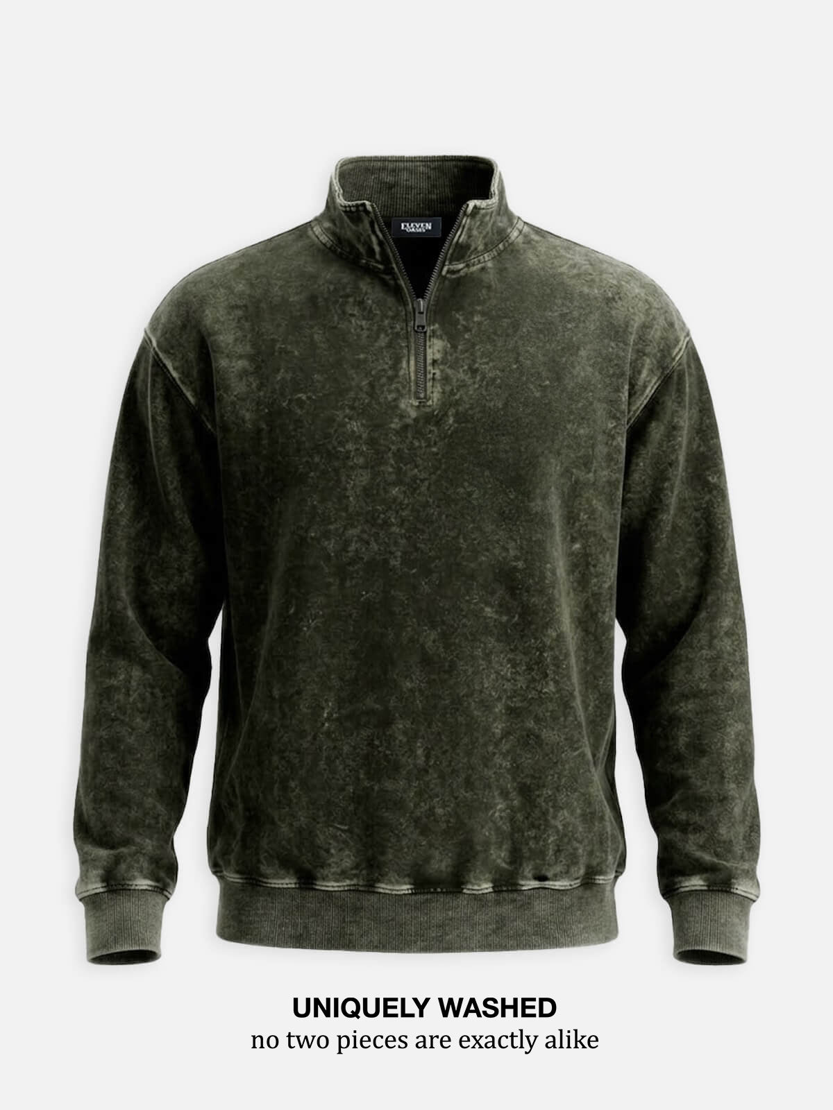 Men's Washed Quarter Zip Sweatshirt Eleven Oasis