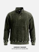Men's Washed Quarter Zip Sweatshirt Eleven Oasis