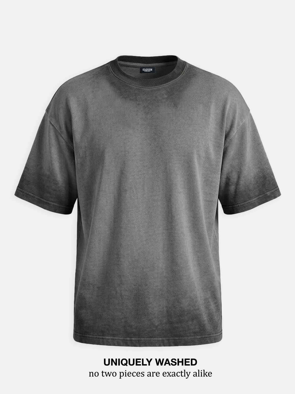 Men's Washed Gradient Crew Neck T-Shirt ElevenOasis