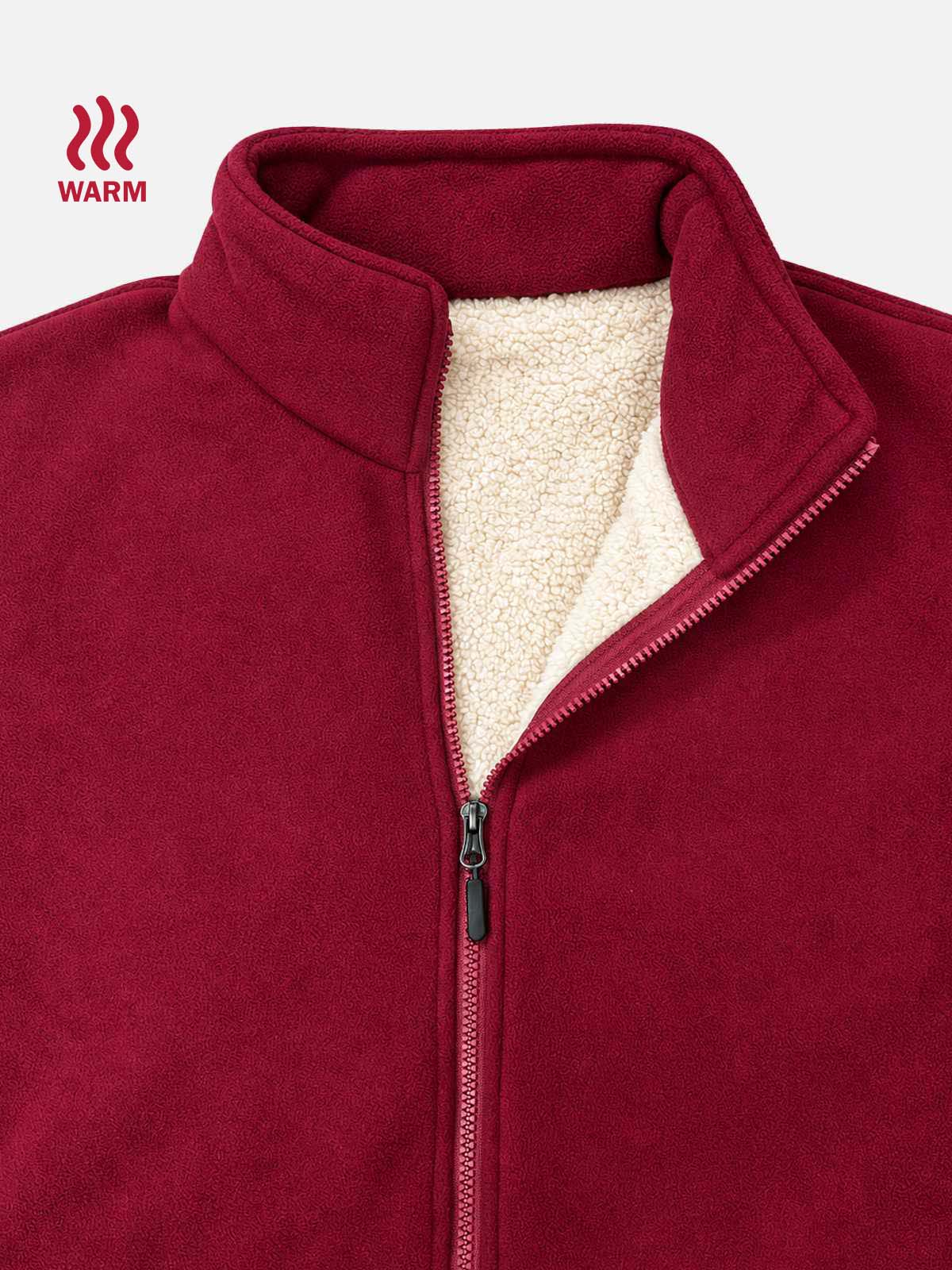 Men's Sherpa-Lined Regular Fit Zip-Up Fleece Jacket 