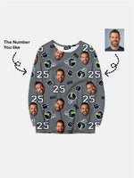 Custom Football Team & Face Pajama Set - Emerald City Blue & Green Eleven Oasis