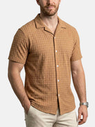 Men's Textured Knit Slim Fit Short Sleeve Shirt Eleven Oasis