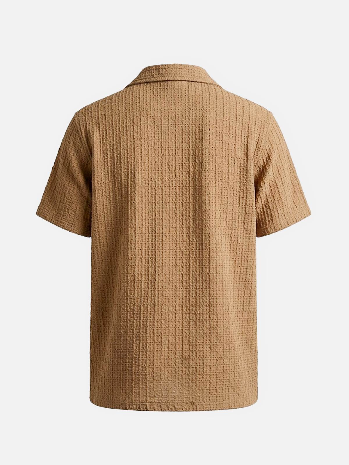 Men's Textured Knit Slim Fit Short Sleeve Shirt Eleven Oasis
