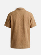 Men's Textured Knit Slim Fit Short Sleeve Shirt Eleven Oasis