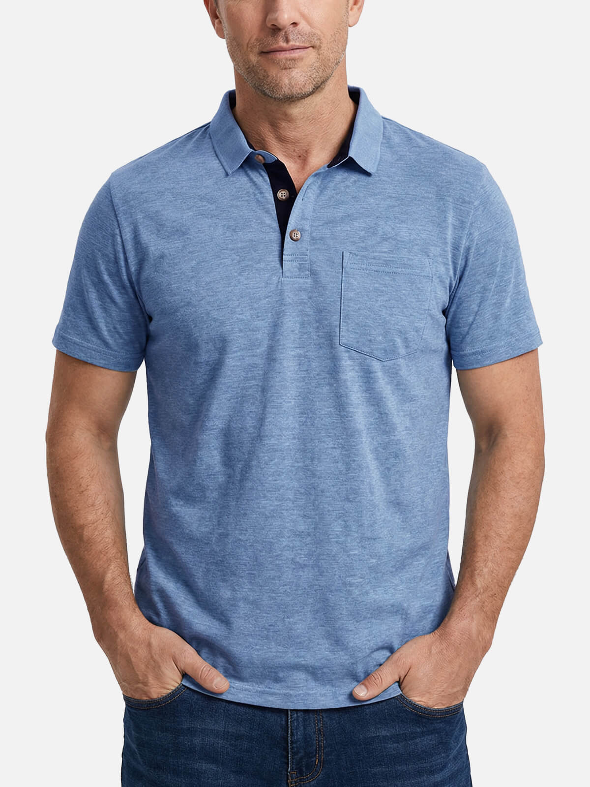 Men's Classic Pocket Polo Short Sleeve Shirt Eleven Oasis