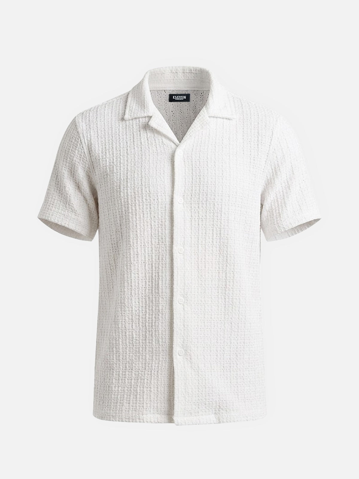 Men's Textured Knit Slim Fit Short Sleeve Shirt Eleven Oasis