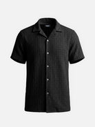 Men's Textured Knit Slim Fit Short Sleeve Shirt Eleven Oasis