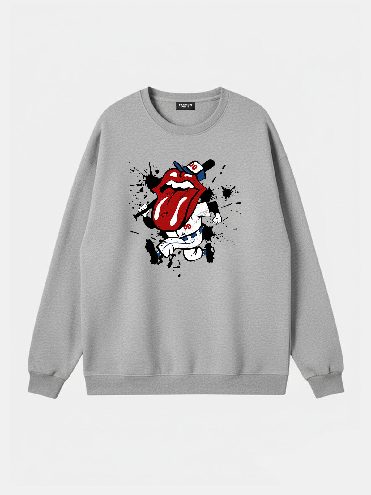 Rolling Stones Baseball Player Graphic Sweatshirt Eleven Oasis