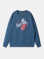 Rolling Stones Union Jack Lips Graphic Sweatshirt Eleven Oasis