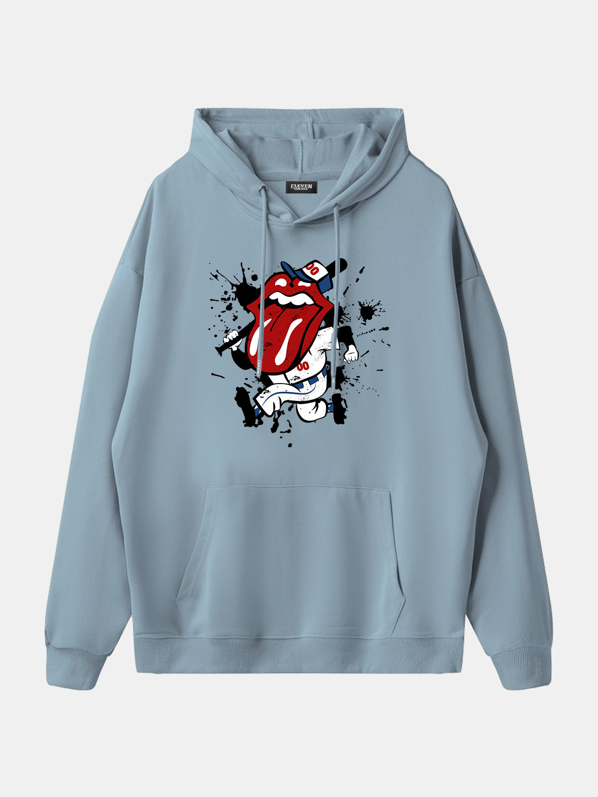 Rolling Stones Baseball Player Graphic Hoodie Eleven Oasis
