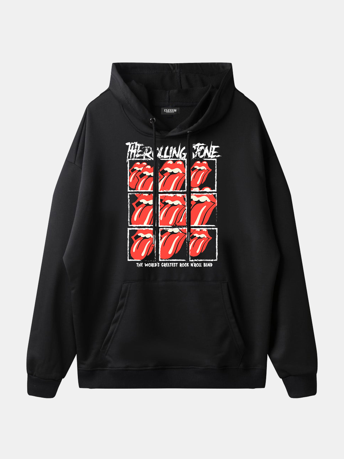 Rolling Stones Tongue Logo Grid Hoodie Eleven Oasis