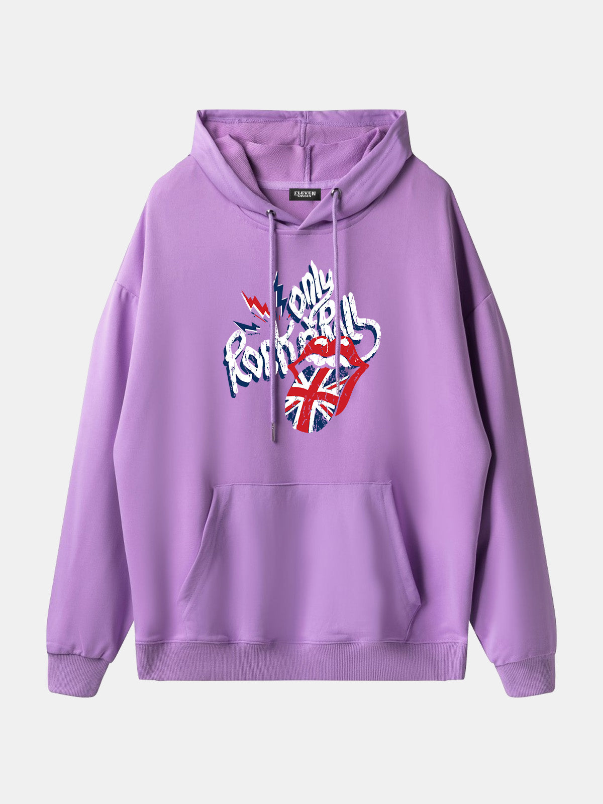 Rolling Stones Union Jack Lips Graphic Hoodie Eleven Oasis