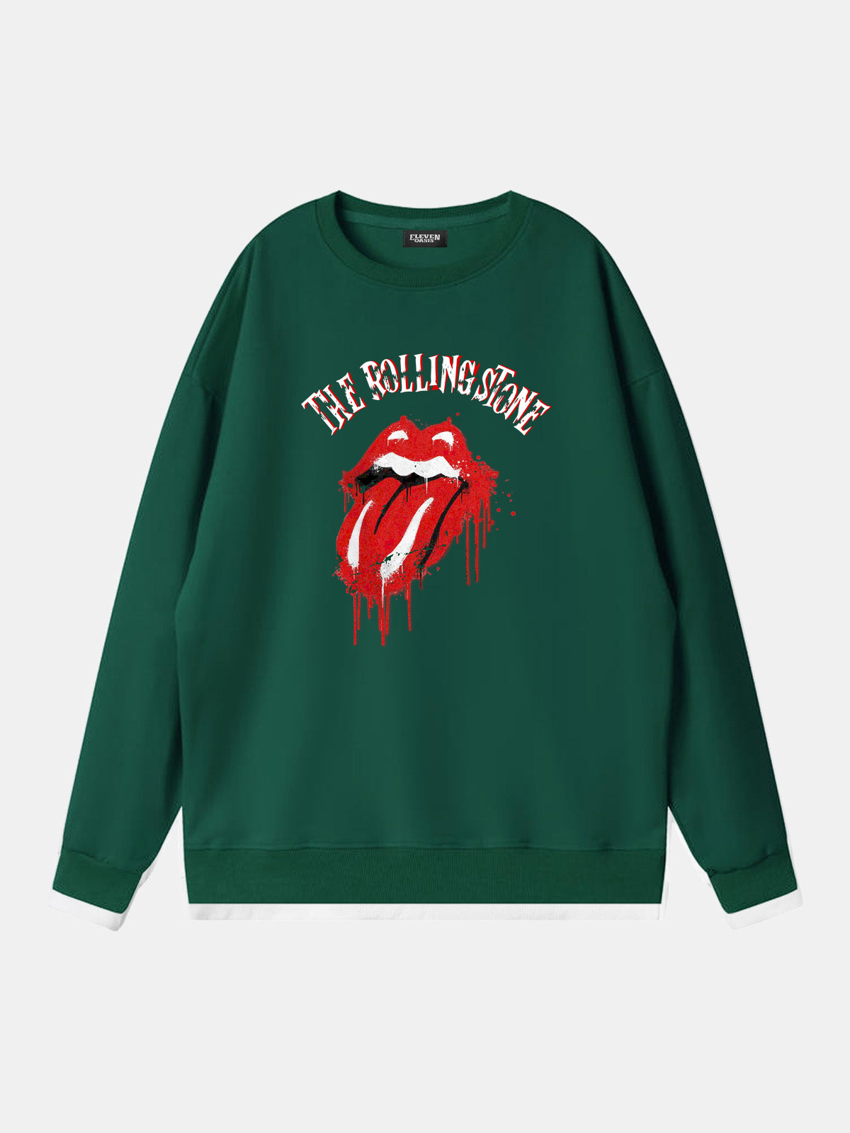 Rolling Stones Dripping Tongue Logo Sweatshirt Eleven Oasis