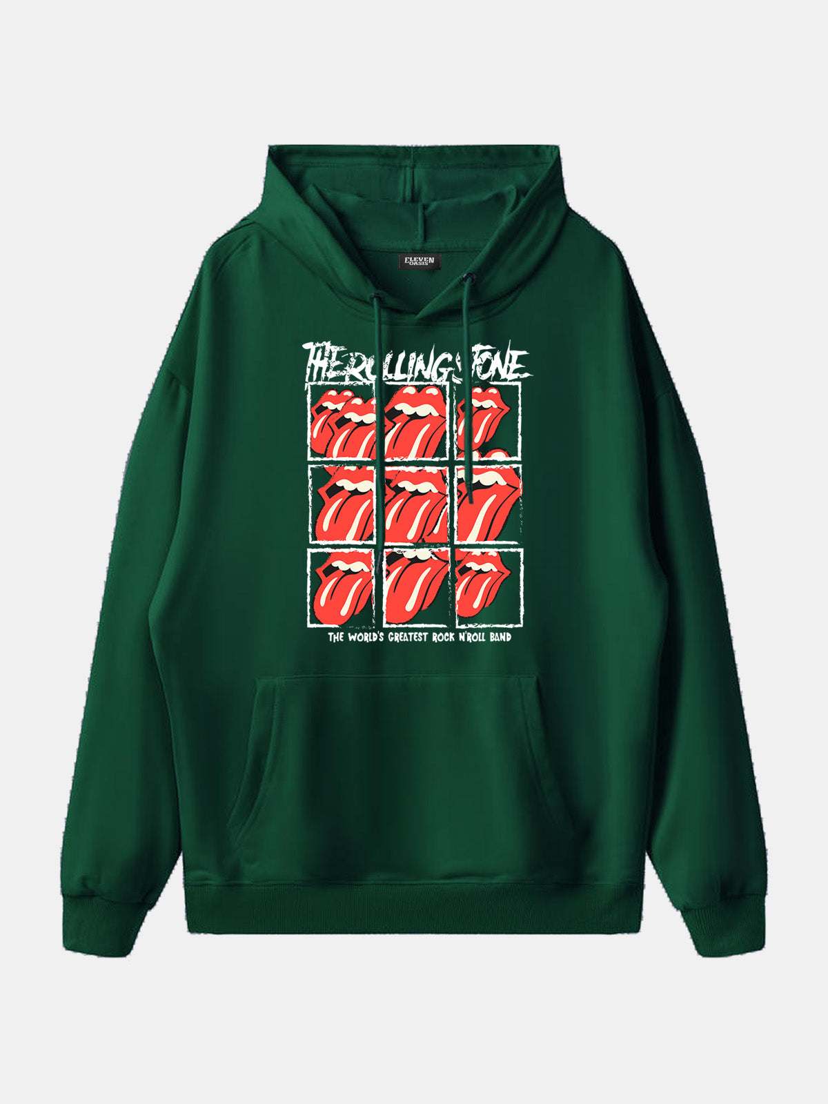 Rolling Stones Tongue Logo Grid Hoodie Eleven Oasis
