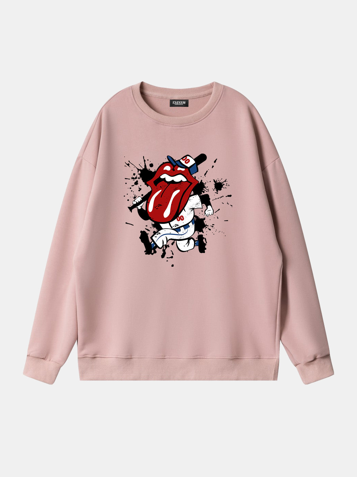 Rolling Stones Baseball Player Graphic Sweatshirt Eleven Oasis