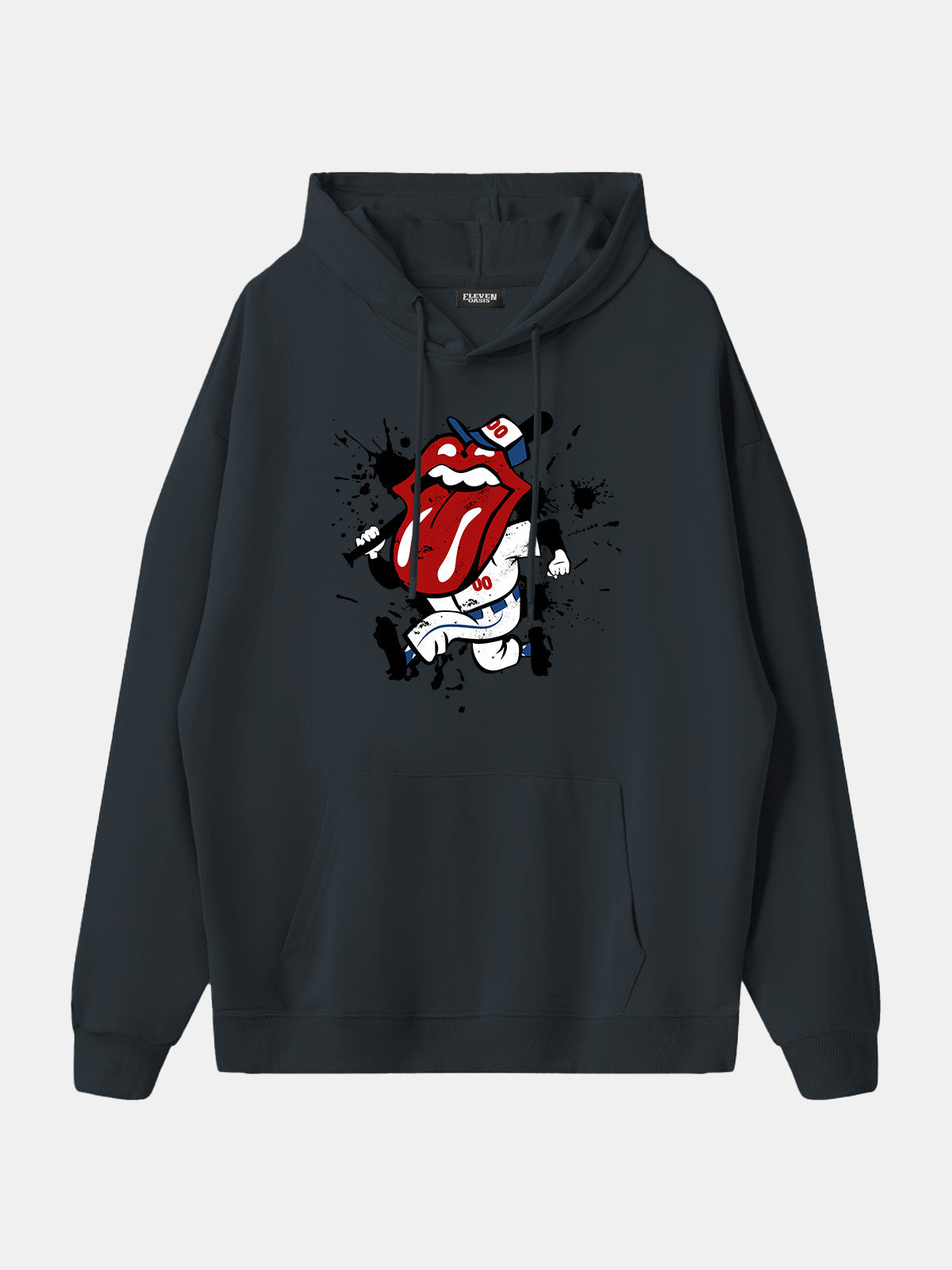 Rolling Stones Baseball Player Graphic Hoodie Eleven Oasis