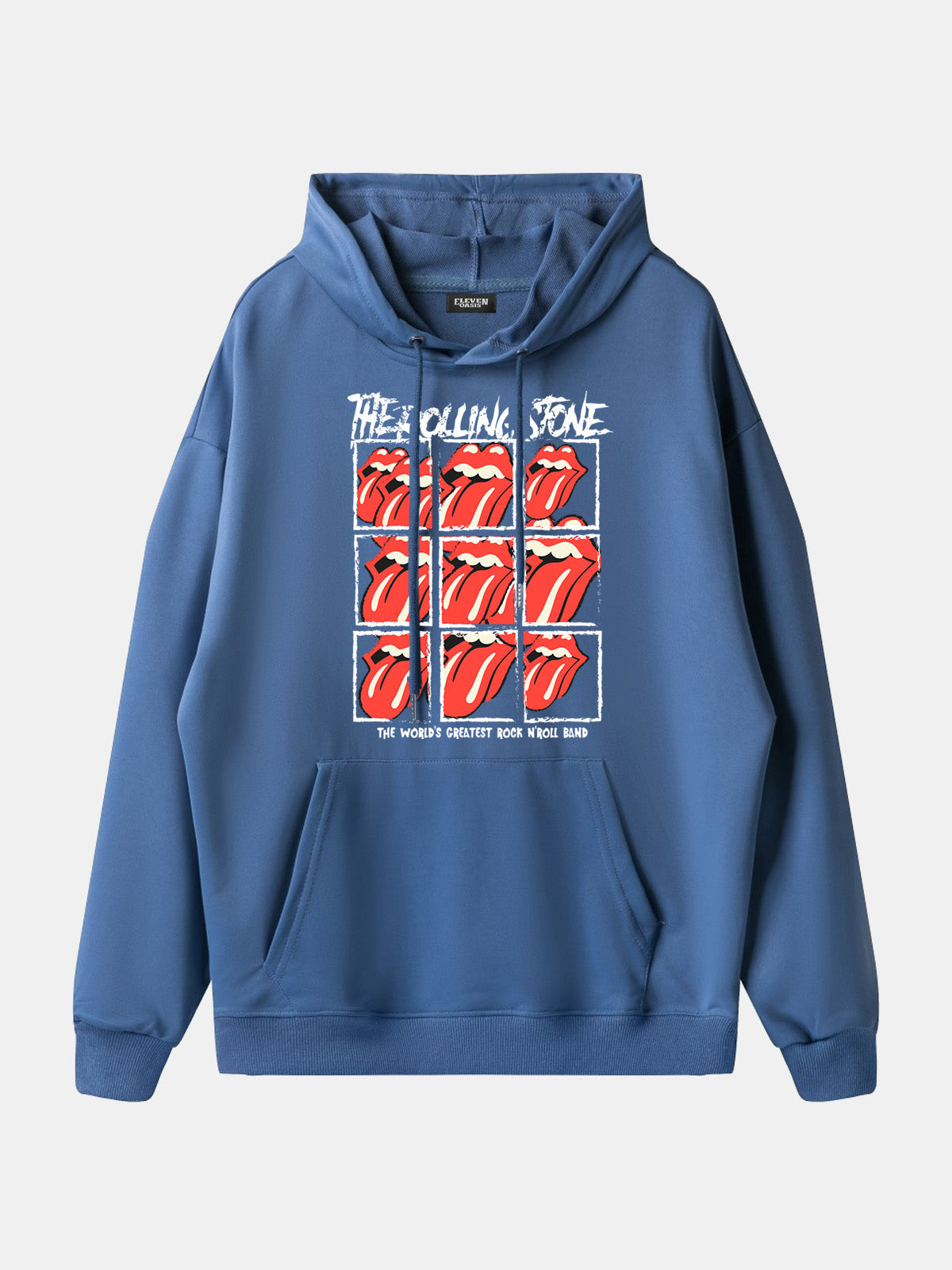 Rolling Stones Tongue Logo Grid Hoodie Eleven Oasis