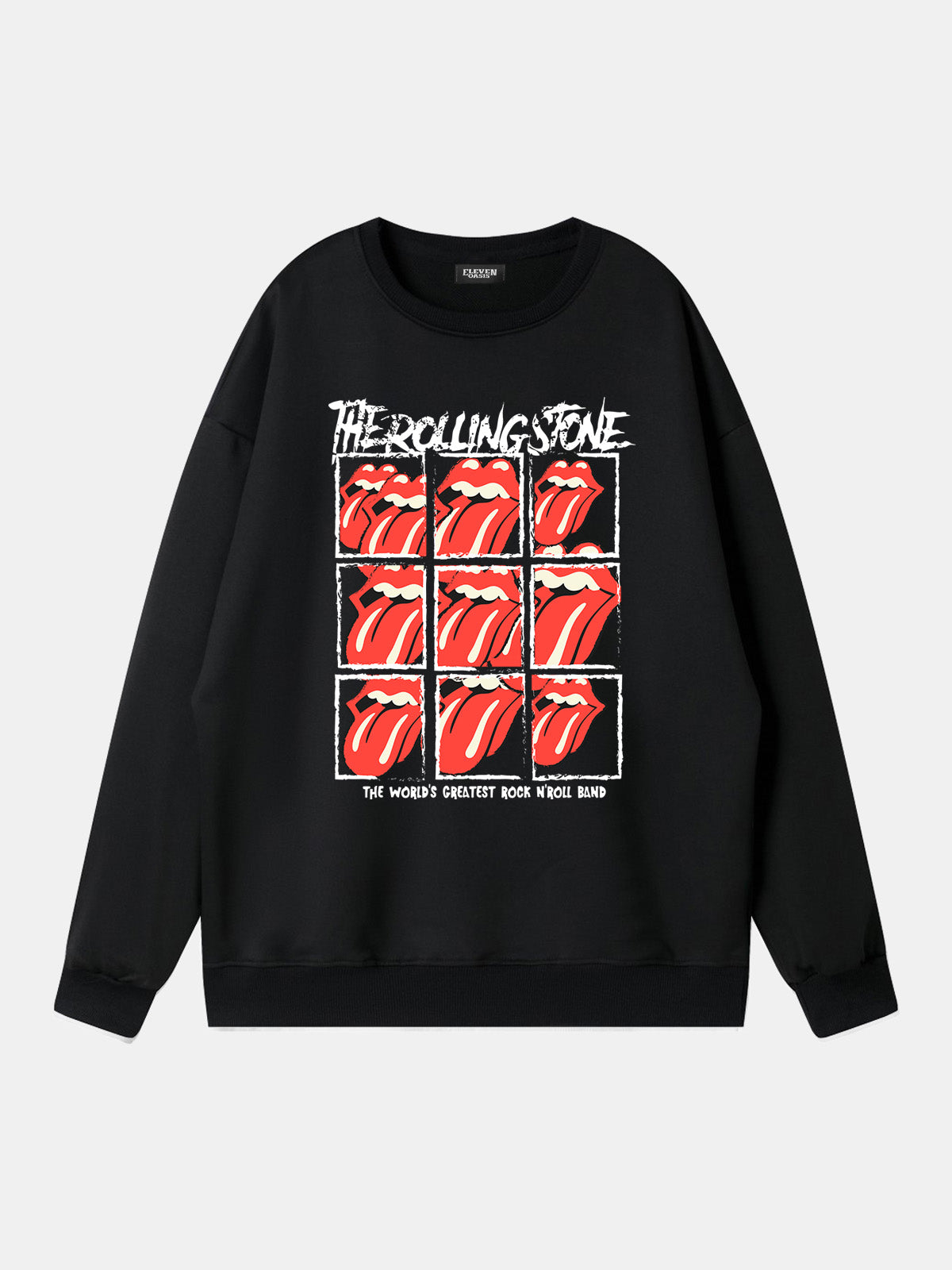 Rolling Stones Tongue Logo Grid Sweatshirt Eleven Oasis