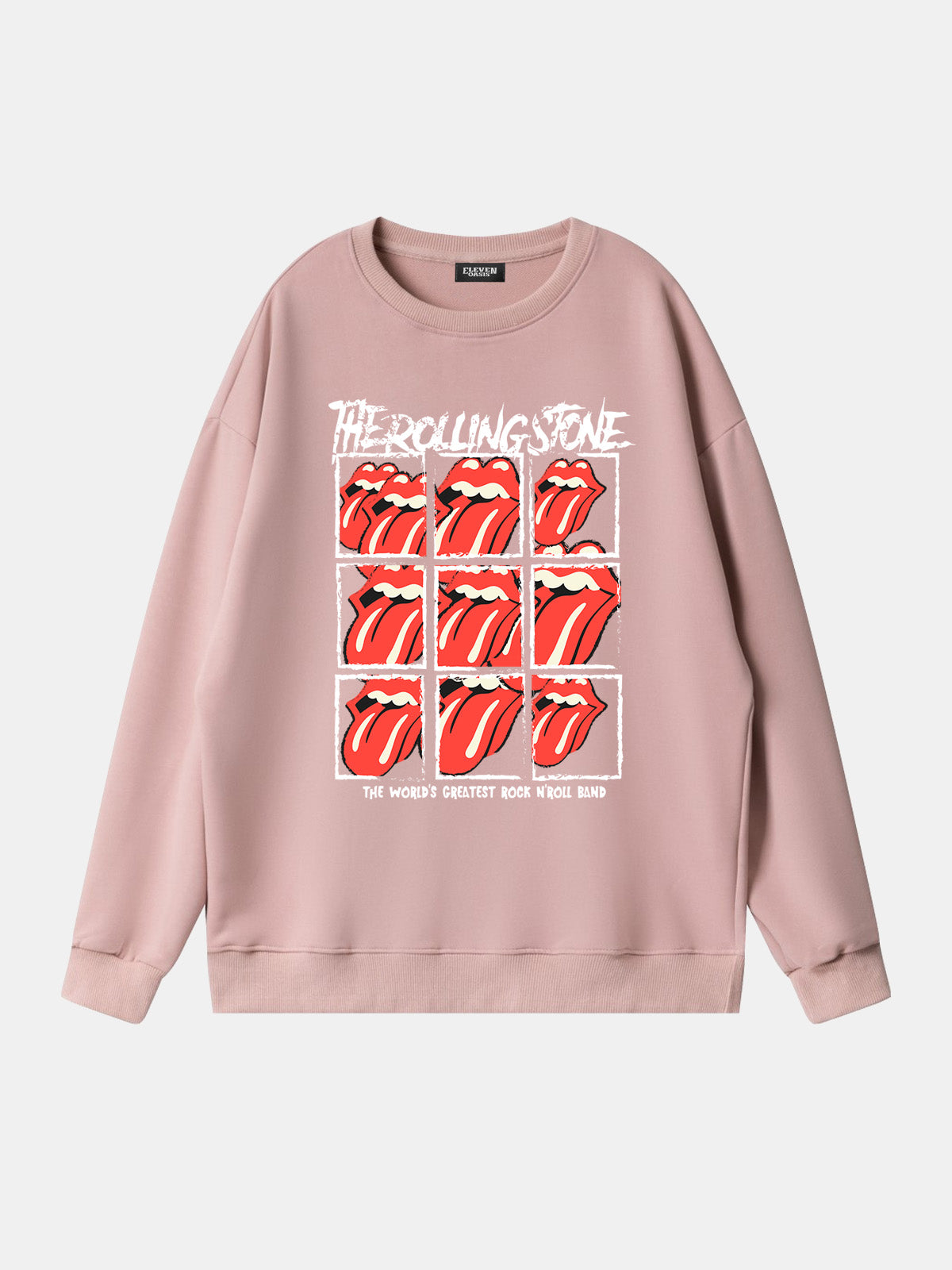 Rolling Stones Tongue Logo Grid Sweatshirt Eleven Oasis