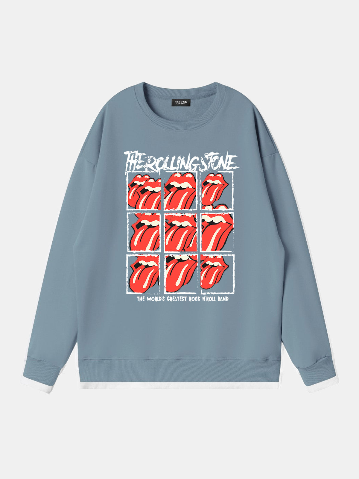 Rolling Stones Tongue Logo Grid Sweatshirt Eleven Oasis