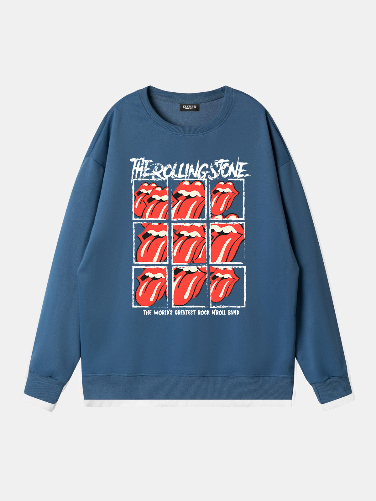Rolling Stones Tongue Logo Grid Sweatshirt Eleven Oasis