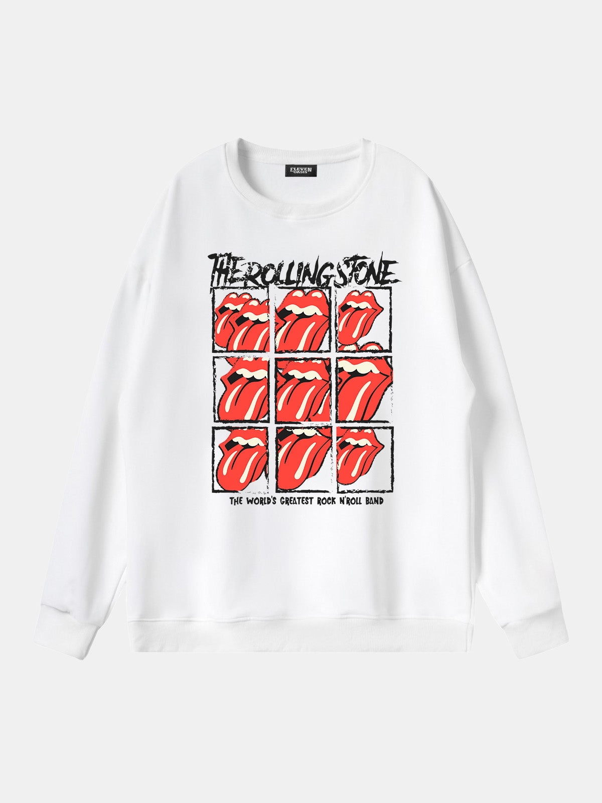 Rolling Stones Tongue Logo Grid Sweatshirt Eleven Oasis