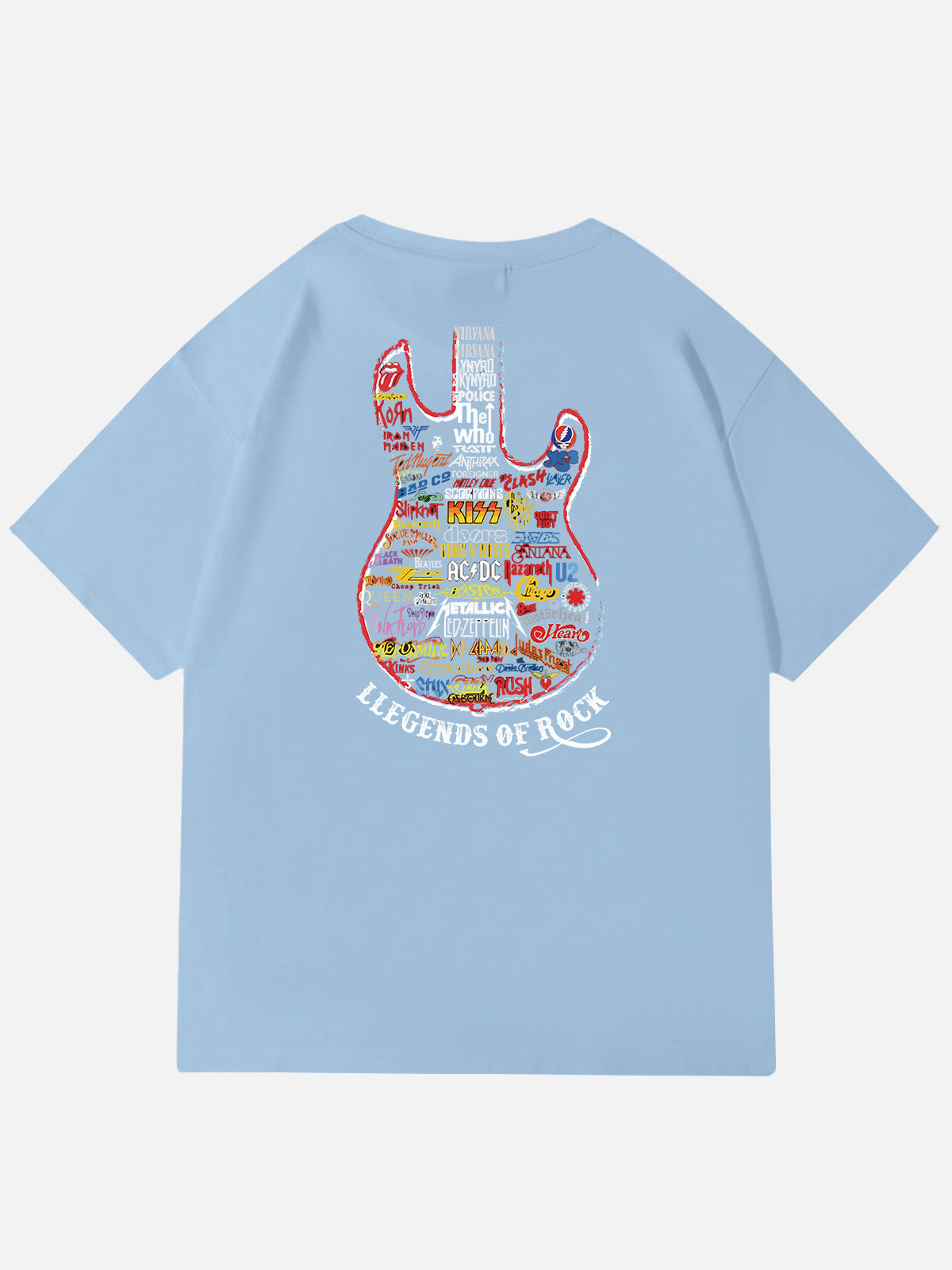 Legends of Rock Guitar Collage Cotton T-Shirt Eleven Oasis