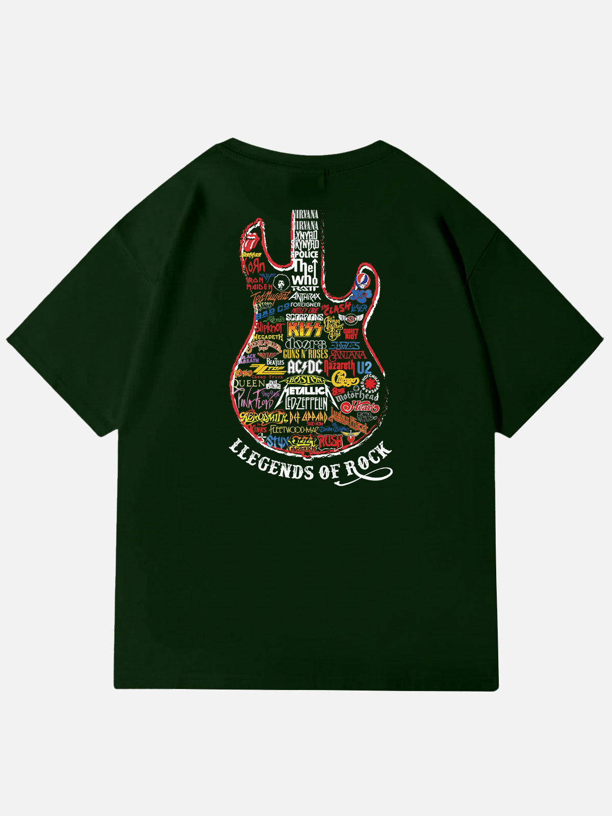 Legends of Rock Guitar Collage Cotton T-Shirt Eleven Oasis