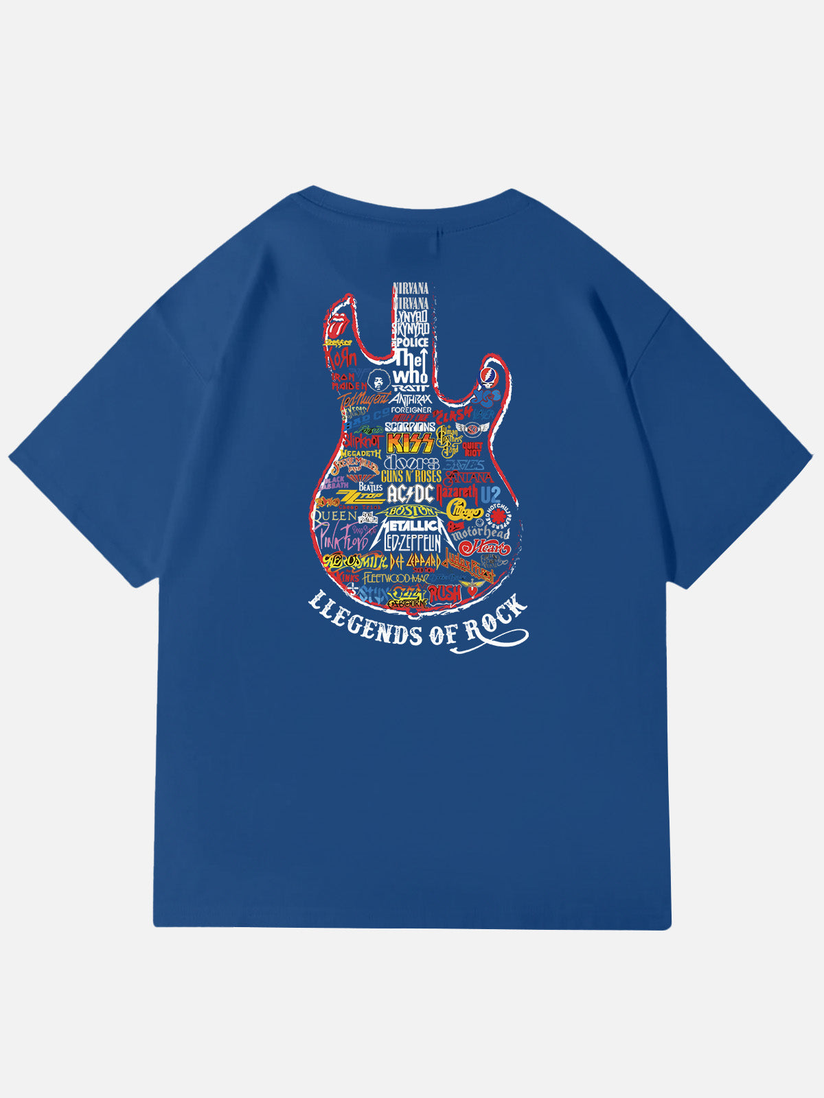 Legends of Rock Guitar Collage Cotton T-Shirt Eleven Oasis