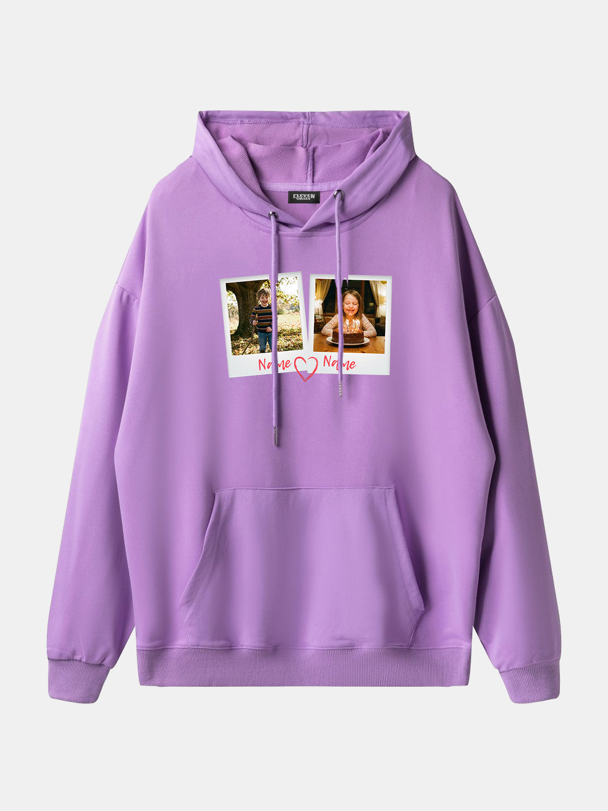 Custom Photos & Names Hoodie Eleven Oasis