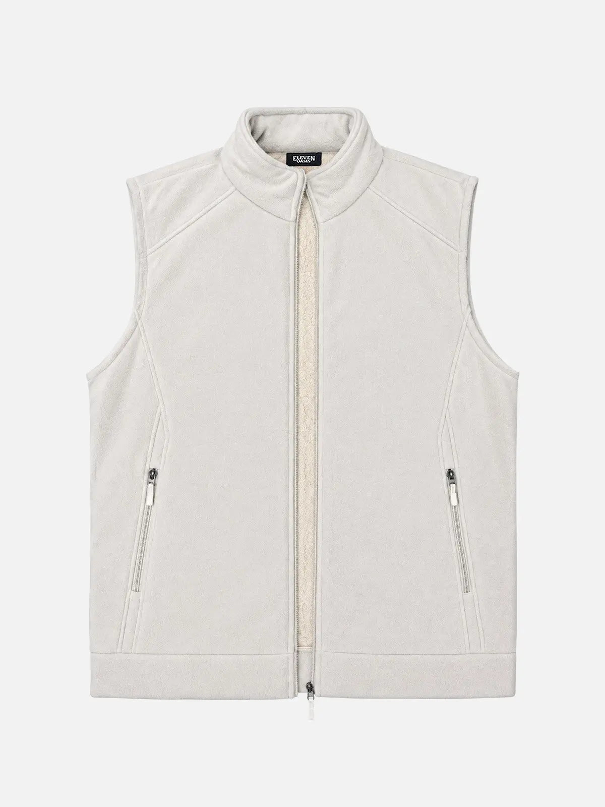 Men's Sherpa-Lined Regular Fit Zip-Up Fleece Vest