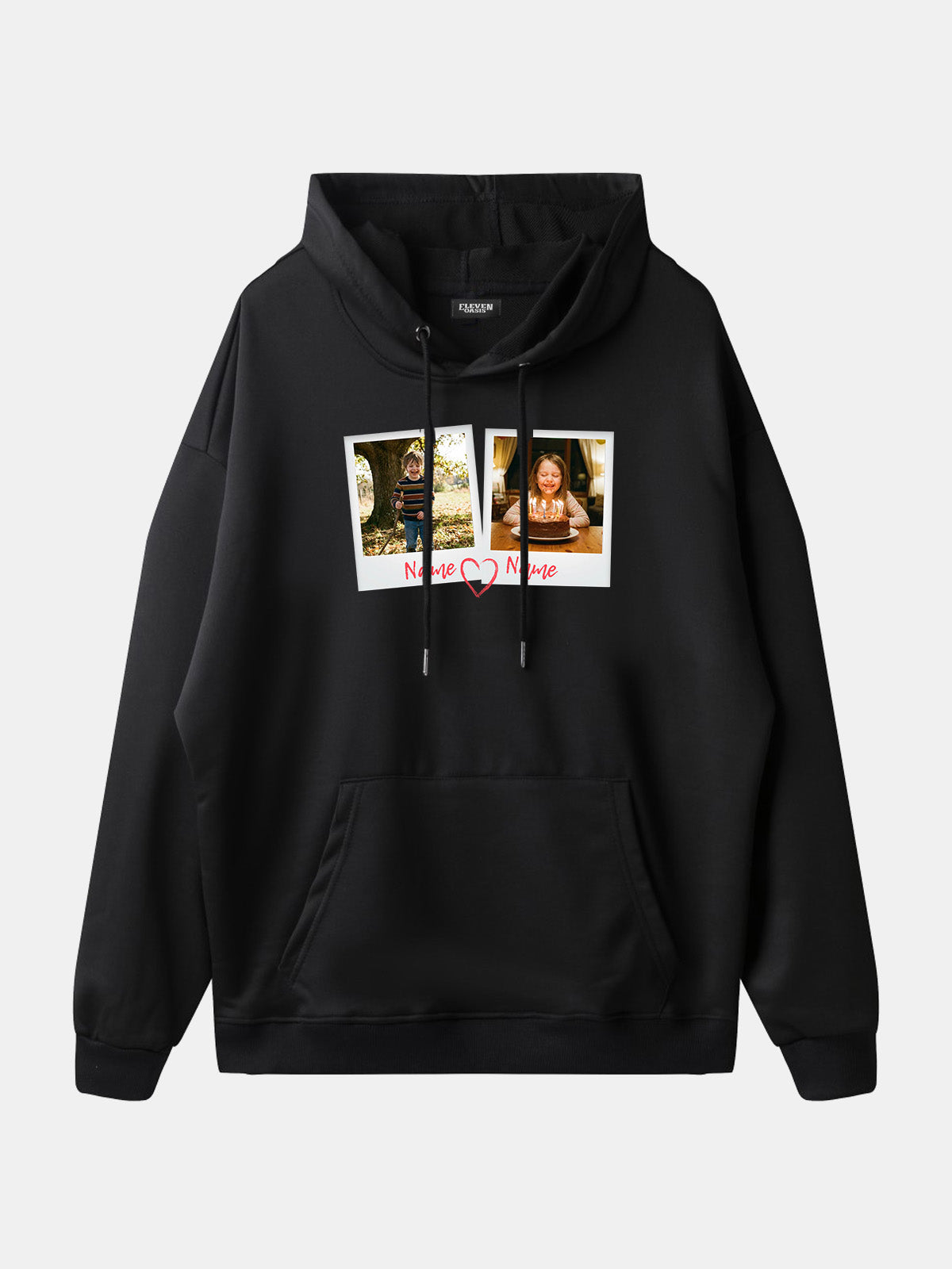 Custom Photos & Names Hoodie Eleven Oasis