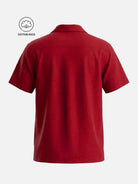 Men's Cotton Retro Vertical Panel Camp Collar Short Sleeve Shirt Eleven Oasis